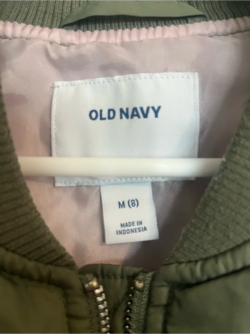 Old Navy Olive Green Quilted Bomber Jacket